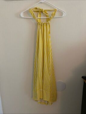 ASOS Yellow and White Striped Halter Dress